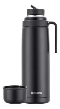 Termo Terrano con manija rígida premium en color Negro Opaco
